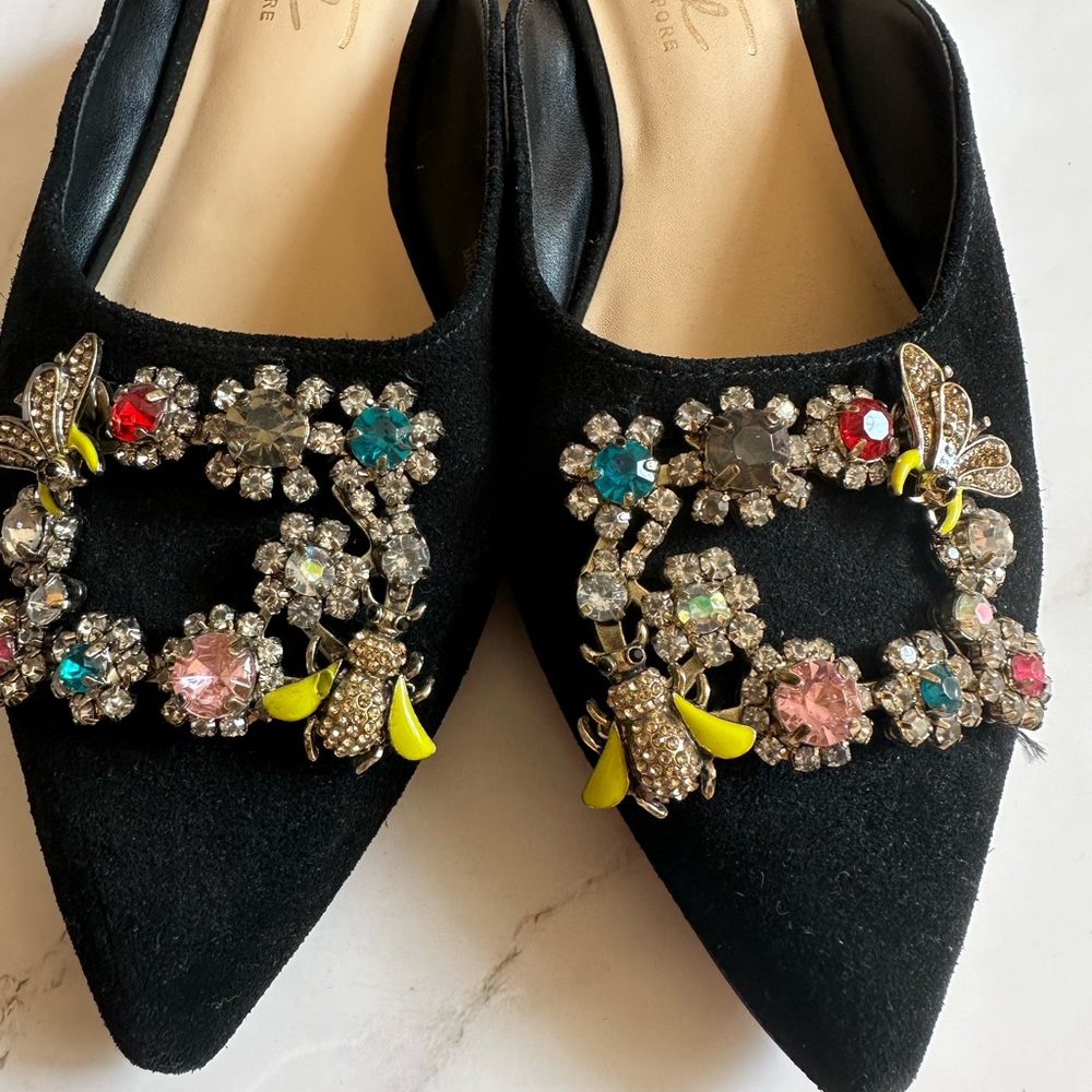 Gorgeous suede Nanette Lepore mules